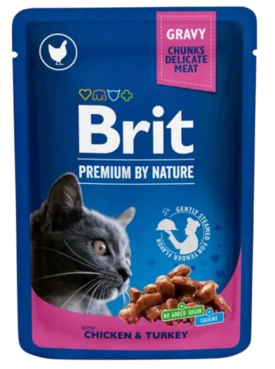 [8000154] Brit - Premium - Cats Food - Pouch 100 gm - Sterilized - Chicken & Turke