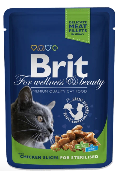 [8000155] Brit - Premium - Cats Food - Pouch 100 gm - Sterilized - Chicken
