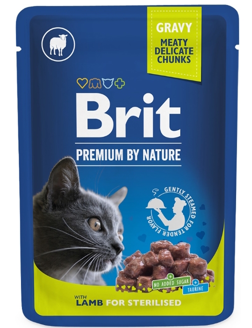[8000156] Brit - Premium - Cats Food - Pouch 100 gm - Sterilized - Lamb