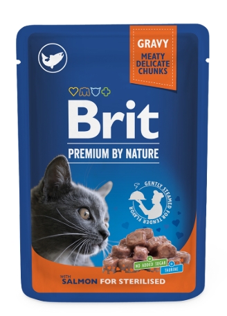 [8000158] Brit - Premium - Cats Food - Pouch 100 gm - Sterilized - Salmon