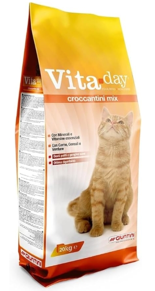 [8000160] Vita.Day - Dry Food - For Adult Cats - 20 kg - Croccntini Mix