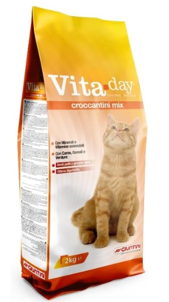 [8000161] Vita.Day - Dry Food - For Adult Cats - 2 kg - Croccntini Mix