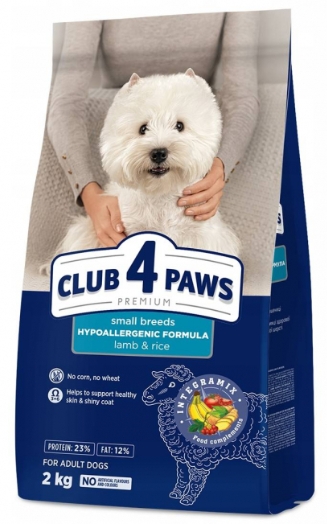 [8000162] Club 4 Paws - Dry Food - For Adult dog - 2 Kg - Small Breeds - Lamb