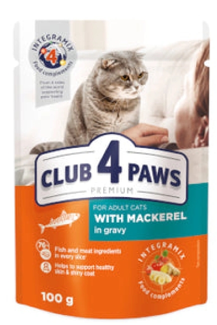 [8000172] Club 4 Paws - Premium - For Adult Cats - Pouch 100 gm - With Mackerel
