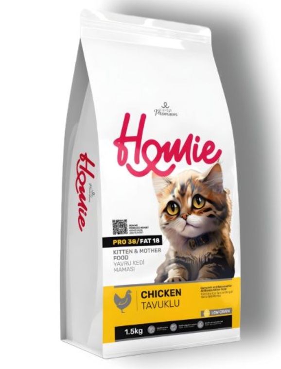 [8000186] Homie - Dry Food - Super Premium - For Kitten & Mother Cats - 1.5 kg - Chicken