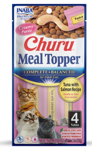 [8000204] Inaba Churu - Adult Cats - Creamy Treat - 4 Tubes - 56 g - Complete & Balanced - Tuna & Salmon