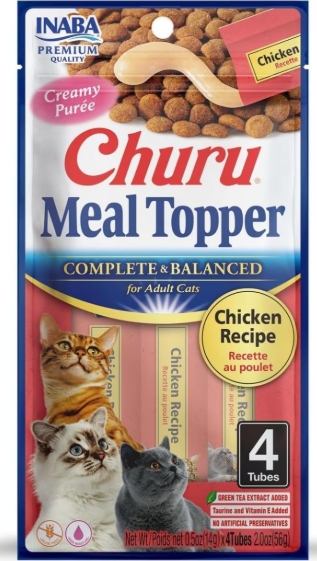 [8000206] Churu - Adult Cats - Creamy Treat - 4 Tubes - 56 g - Complete & Balanced - Chicken