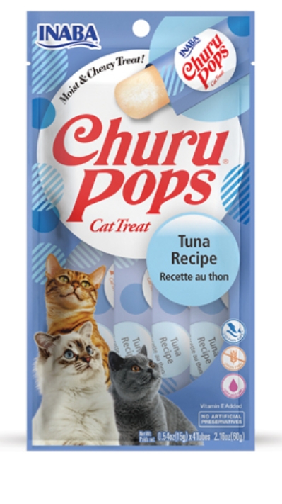 [8000207] Churu - Adult Cats - Pops Treat - 4 Tubes - 56 g - Tuna & Seafood