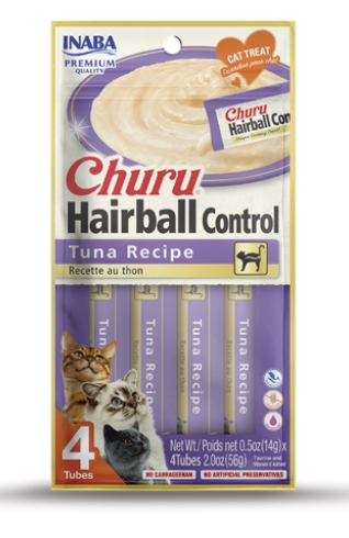 [8000208] Churu -  Adult Cats - Creamy Treat - 4 Tubes - 56 g - Hairball - Tuna