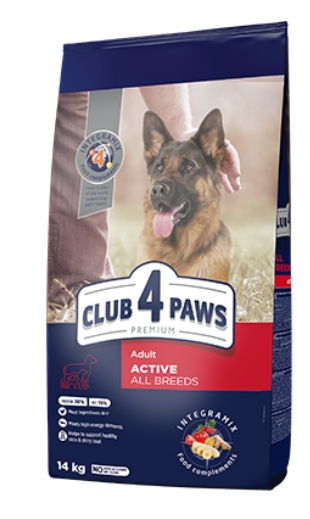 [8000221] Club 4 Paws - Dry Food - For Adult Dogs - 14 Kg - Active