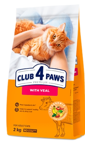 [8000223] Club 4 Paws - Dry Food - For Adult Cats - 2 Kg - With Veal