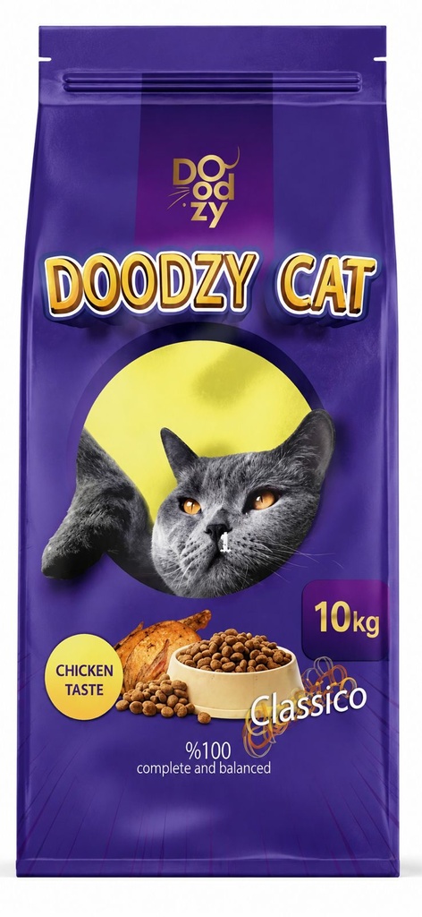 [8000268] Doodzy - Dry Food - For Adult Cats - 10 kg - Classic
