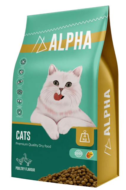 [8000282] Alpha - Dry Food - For Adult Cats - 4 kg - Poultry