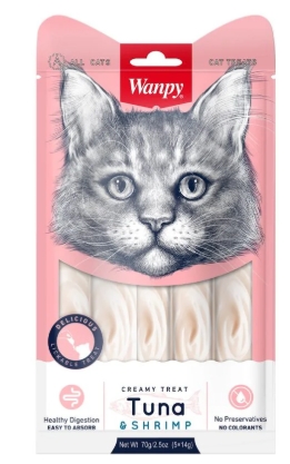 [8000296] Wanpy - Cat Treat - Cream Treat - Pouch 70 gm - With Tuna & Shrimp