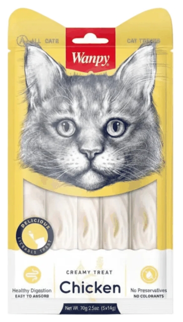 [8000297] Wanpy - Cat Treat - Cream Treat - Pouch 70 gm - With Chicken