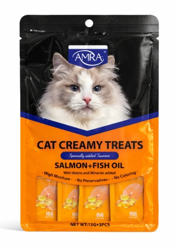 [8000329] Amna - Cat Creamy Treat - 15 gm - 5 Pcs - Salmon & Chicken
