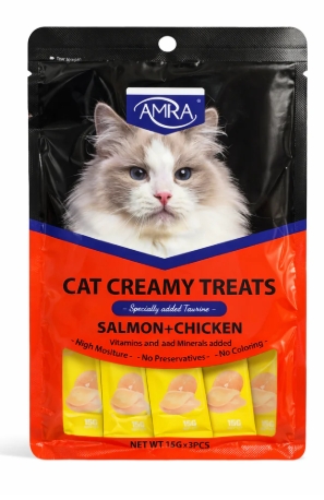[8000331] Amna - Cat Creamy Treat - 15 gm - 5 Pcs - Salmon