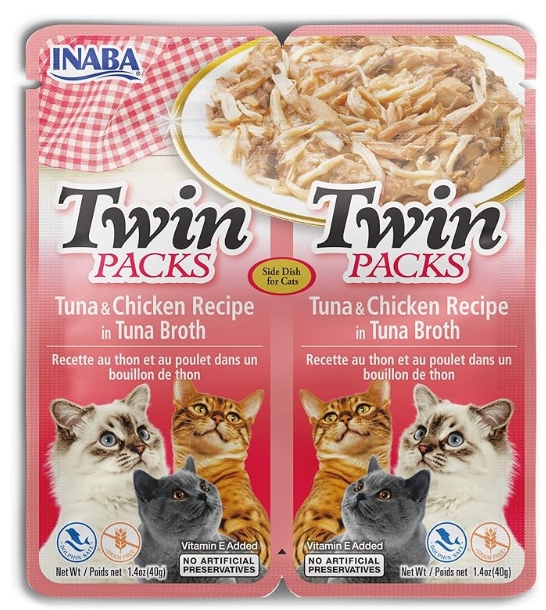 [8000379] Inaba - Cat Treats - Twin Packs - Pouch 40 gm - Tuna & Chicken