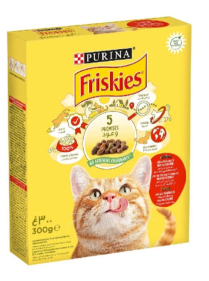 [8000425] Purina - Friskies - For Adult Cats - 300 gm - With Beef & Chicken