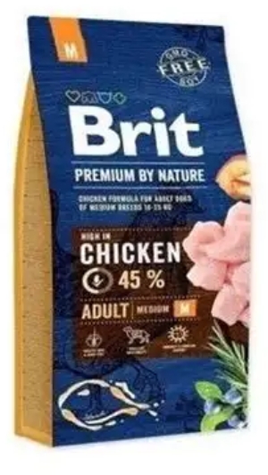 [8000430] Brit - Dry Food - For Adult Dogs - M - 3 kg - Salmon