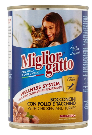 [8000439] Miglior Gatto - Can 400 gm - For Adult Cats - Chicken & Turkey