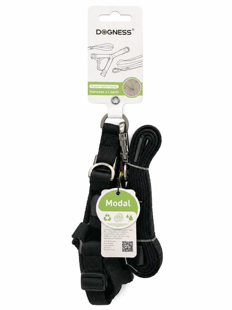 [8000564] Dogness - Modal - Harness + Leash - L - Black