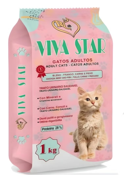[8000652] Viva Star - Dry Food - For Adult Cats - 1 kg - Protein 28%
