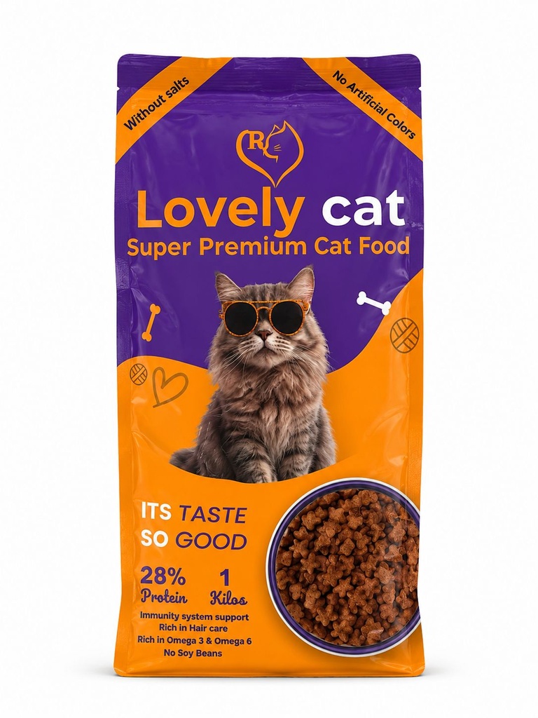 [8000656] Lovely Cat - Dry Food - For Adult Cats - 1 kg - Protein 28%