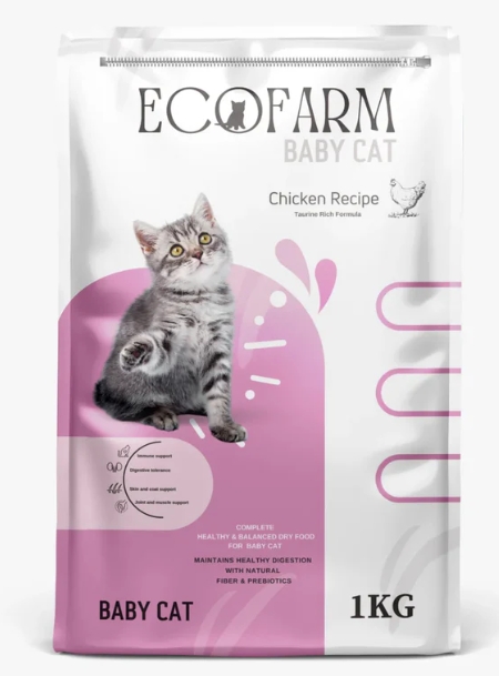 [8000660] Ecofarm - Dry Food - For Kitten Cats - 1 kg - Chicken