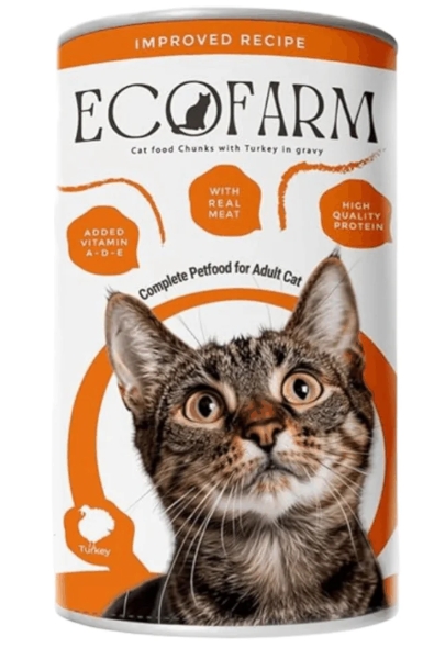 [8000663] Ecofarm - Can 400 gm - For Adult Cats - Turkey