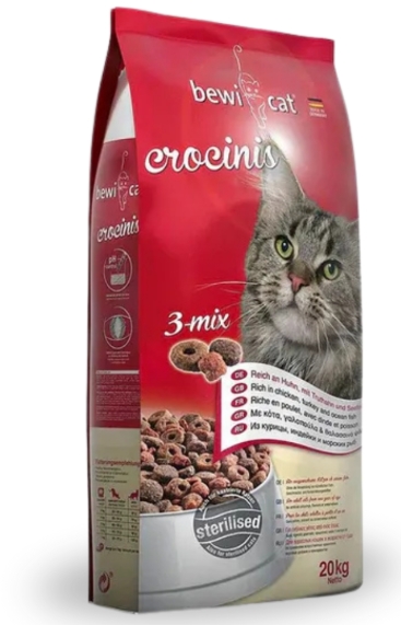 [8000671] Bewi Cat - Dry Food - 20 kg - Sterilized - Crocinis - 3-mix