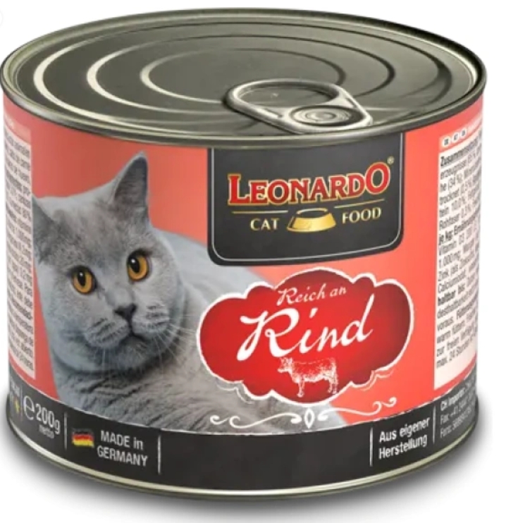 [8000679] Leonardo - Can 200 gm - Adult Cats - Beef