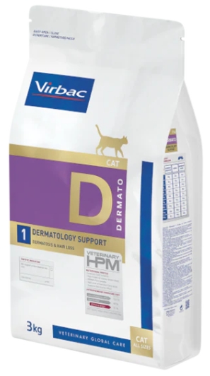 [8000703] Virbac - Dry Food - For Cats - 3 kg - Dermatology Support