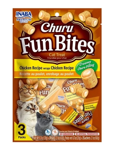 [8000749] Inaba - Churu - Fun Bites - Cat Treats - 60 gm - Chicken Recipe