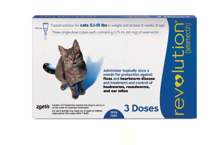 Zoetis - Revolution Cat - Protection Against Fleas - 3 Doses امبول