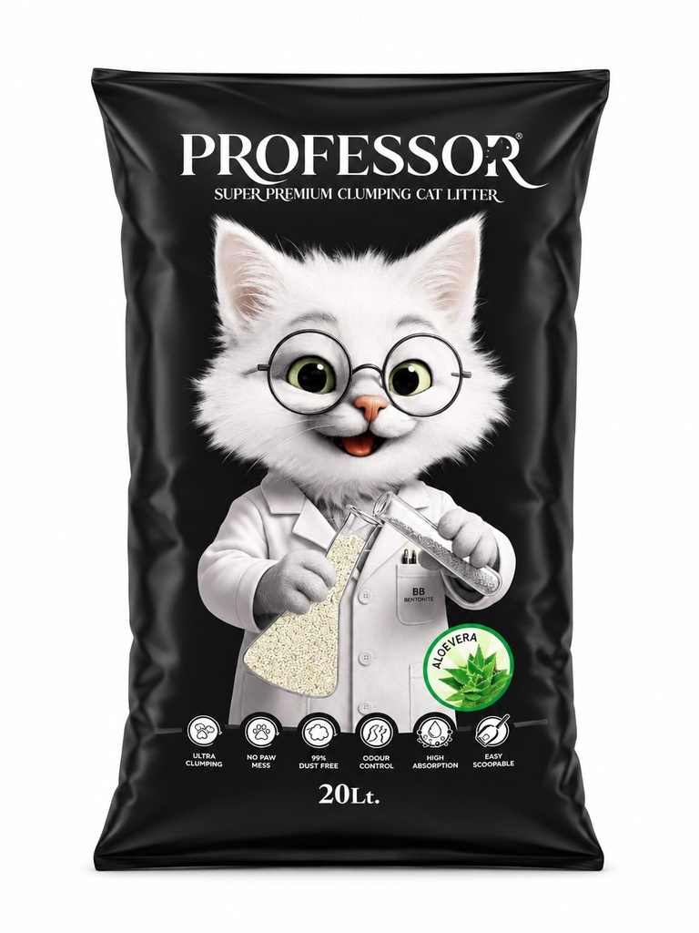 [C-PA 8684990904542] Professor - Cat Litter - 20 L - Aloe Vera
