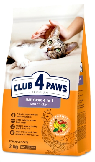 [8000845] Club 4 Paws - Dry Food - For Adult Cats - 2 Kg - Indoor - Chicken