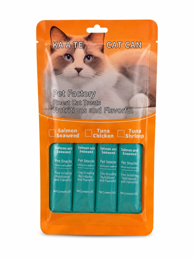 [T-K-SS / 350918] KAATE - For Cats - Pouch 15 gm - Salmon Seaweed - 10 pcs