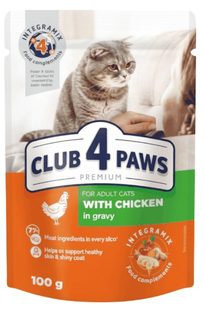[8000867] Club 4 Paws - Premium - For Adult Cats - Pouch 100 gm - With Chicken