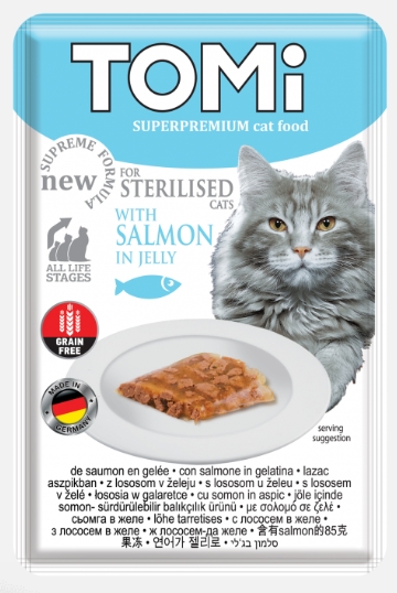 [8000871] Tomi - Cat Food - For Adult - Pouch 85 gm - Strrilized - Salmon