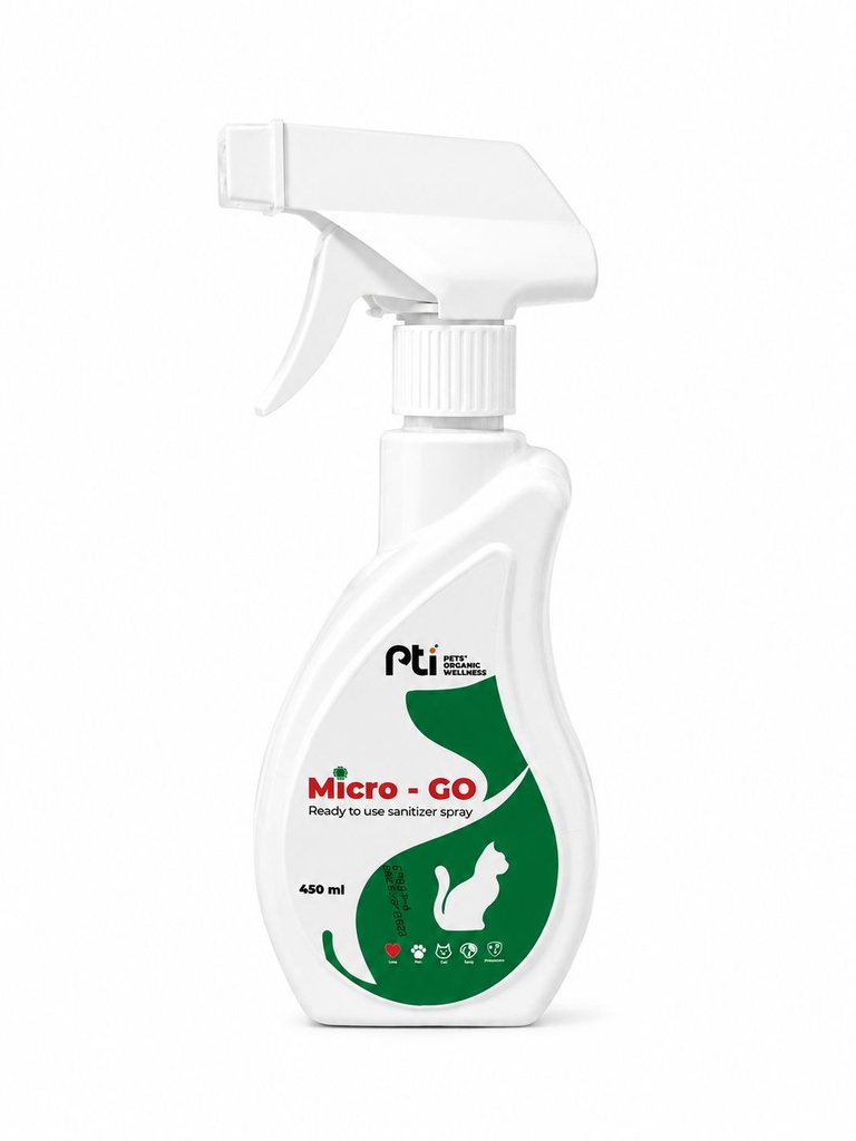 [pti-00001] Pti - Pets Organic Wellness - Micro Go - 450 Ml - Sanitizer Spray