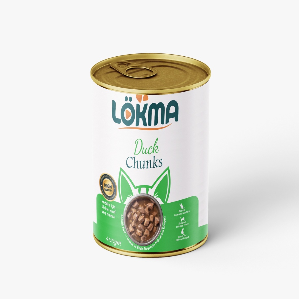 [2976] Lokma Chunks Can Food For Adult Cat - Duck 400 GM