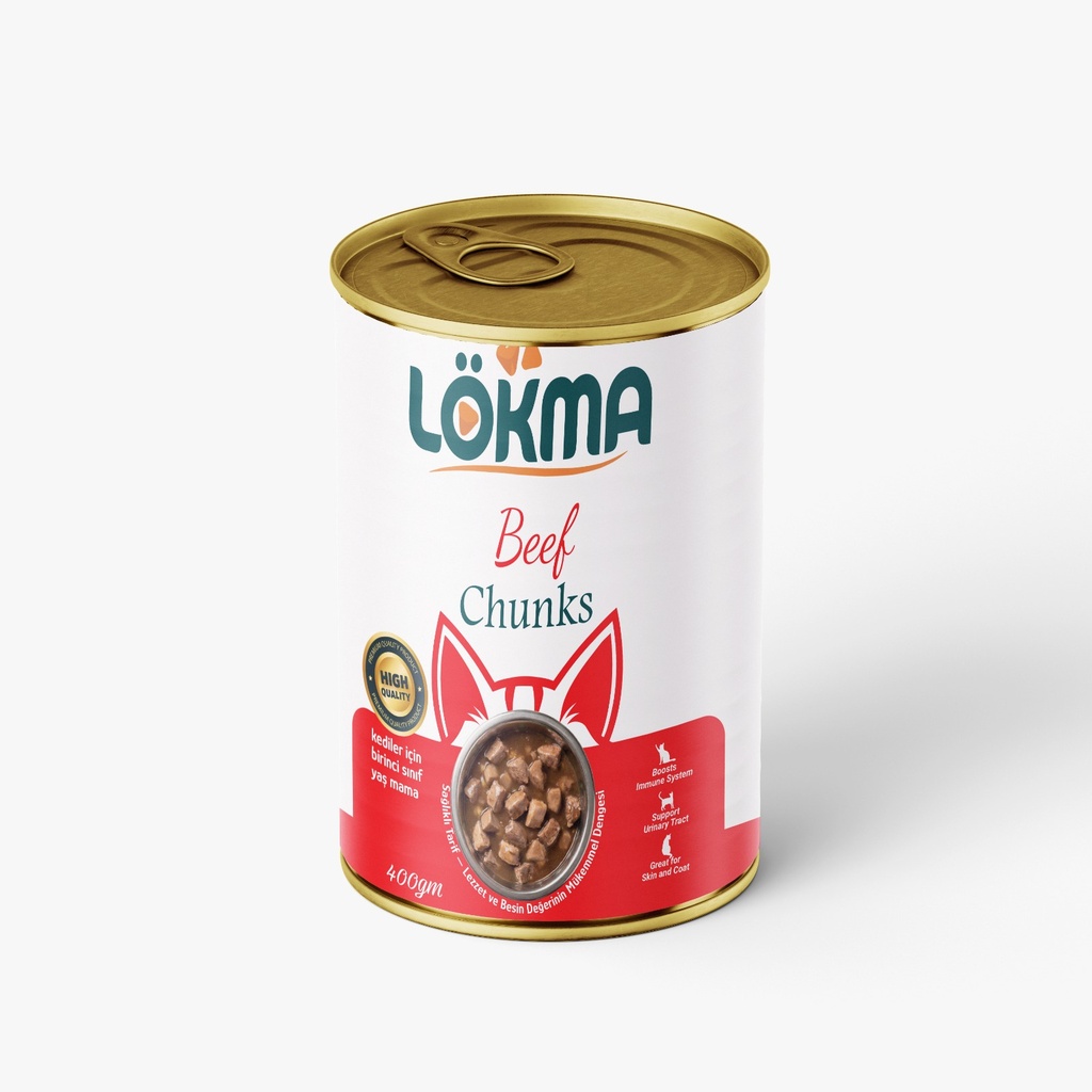 [2977] Lokma Chunks Can Food For Adult Cat - Beef 400 GM