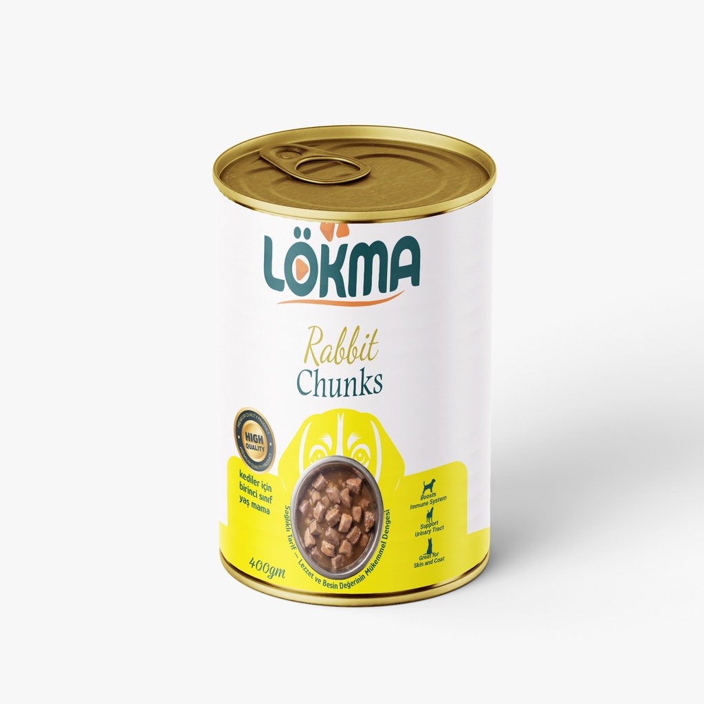 [2983] Lokma Chunks Can Food For Adult Dog - Rabbit 400 GM
