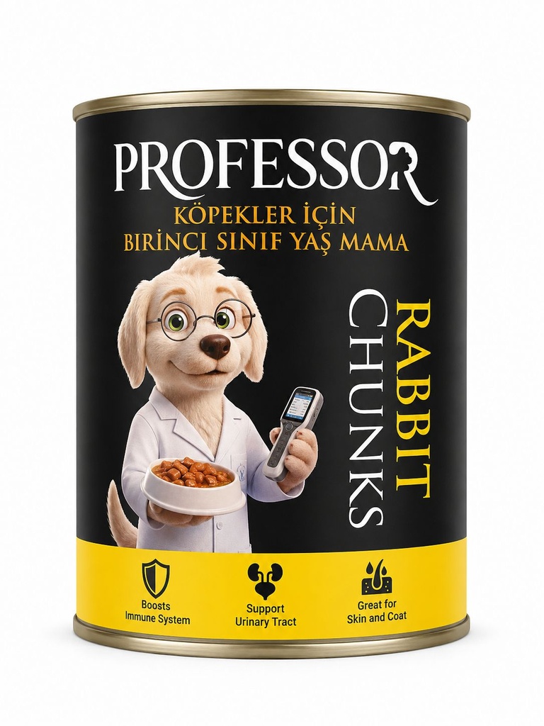 [2993] Professor Chunks Can Food For Adult Dog - Rabbit 400 GM