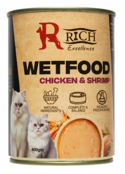 [66000] Rich Excellence Cans Wet Food Cats 400G - Chicken & Shrimp