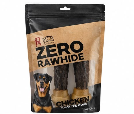 [82000] Zero Knotted bones Large 2 PCs with Chicken