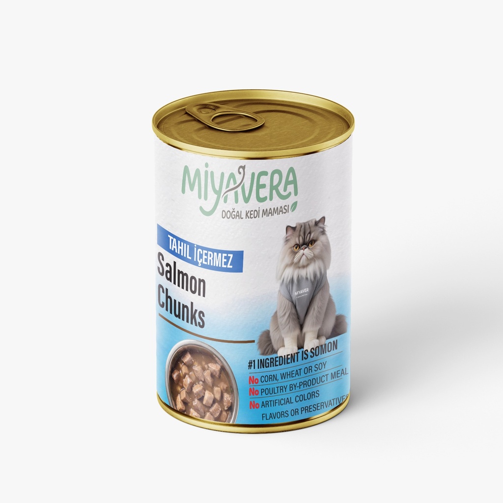 [3044] Miyavera Chunks Can Food For Adult Cat Salmon 400 GM