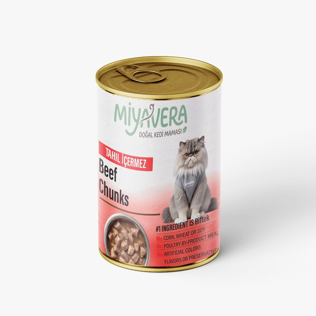 [3040] Miyavera Chunks Can Food For Adult Cat Beef 400 GM