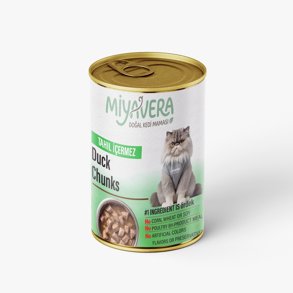 [3042] Miyavera Chunks Can Food For Adult Cat Duck 400 GM